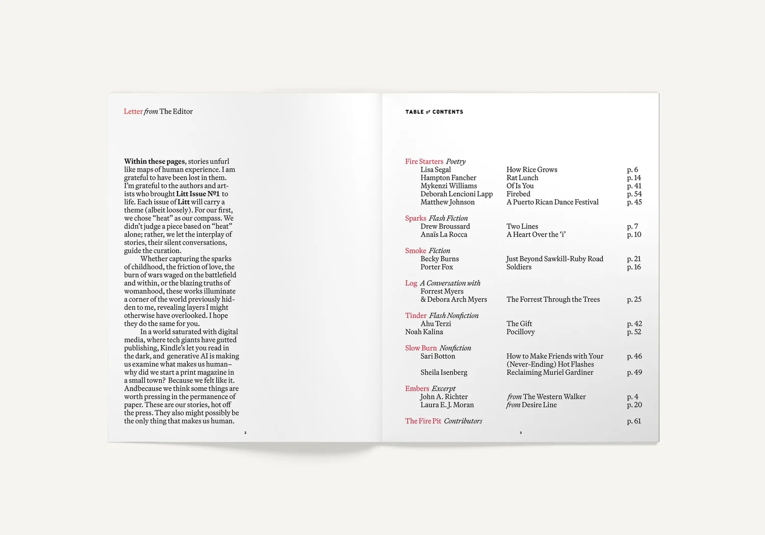 Litt Issue 1 spread